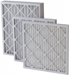 Cardboard frame pleated panel air filters