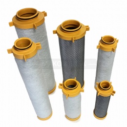 General purpose coalescing, high efficiency coalescing and activated carbon filter elements for Aux compressed air filters
